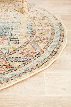CHARM 859 Sky Blue Round Rug