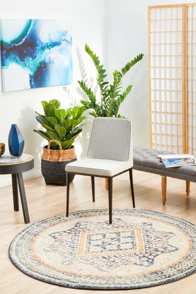 CHARM 863 Navy Round Rug