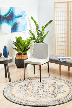 CHARM 863 Navy Round Rug