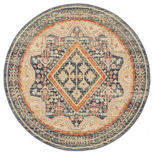 CHARM 863 Navy Round Rug