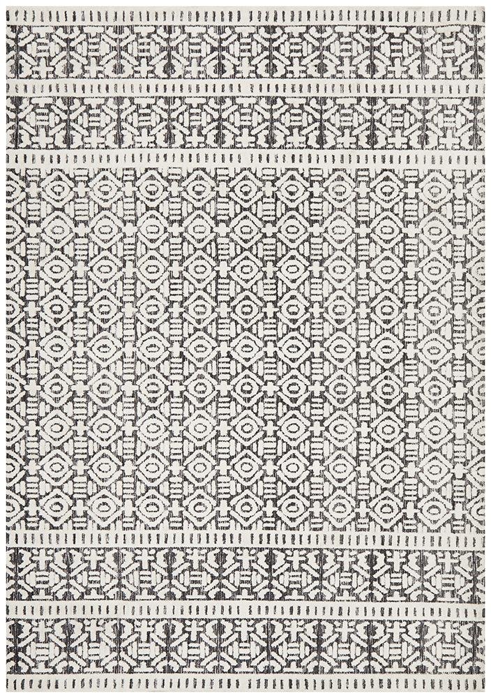 ATLANTA Adonis Ivory Black Rug