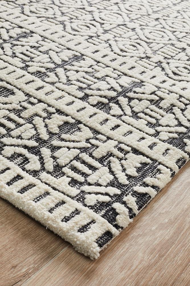 ATLANTA Adonis Ivory Black Rug