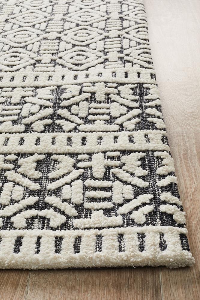 ATLANTA Adonis Ivory Black Rug