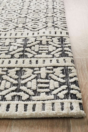 ATLANTA Adonis Ivory Black Rug