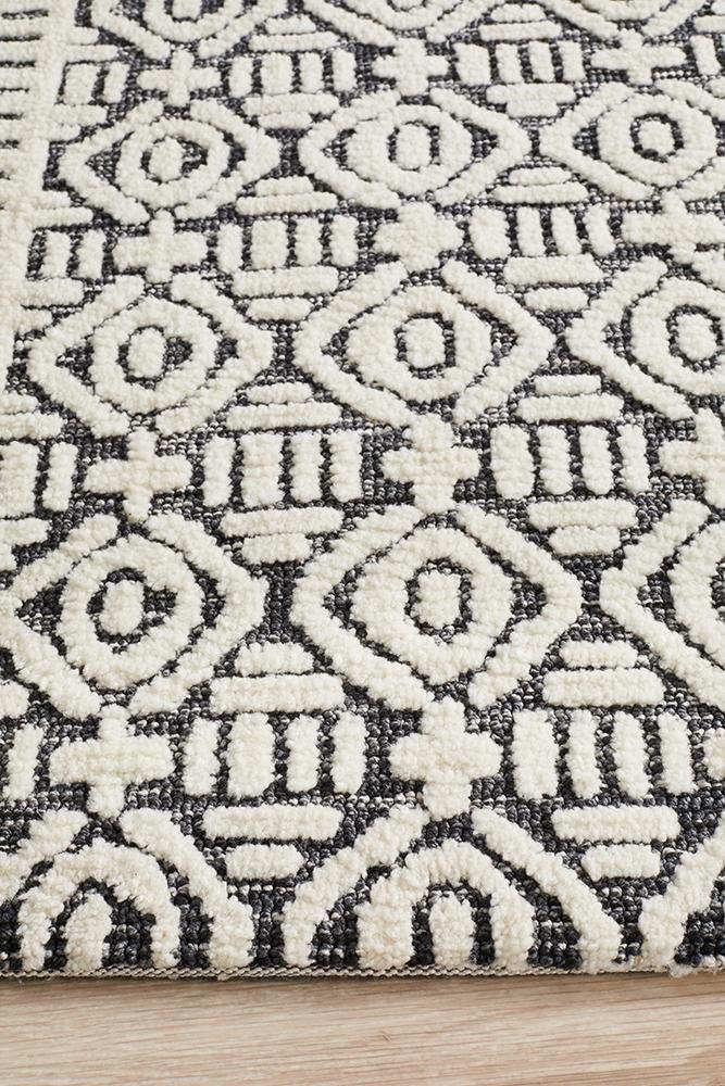 ATLANTA Adonis Ivory Black Rug