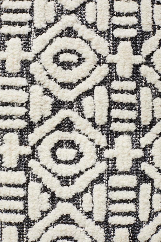 ATLANTA Adonis Ivory Black Rug