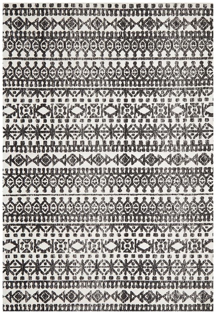 ATLANTA Yasmin Ivory Black Rug