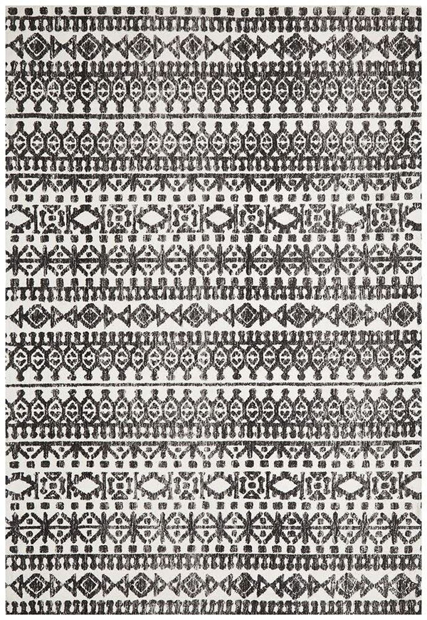 ATLANTA Yasmin Ivory Black Rug