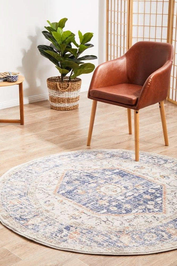 SALSA Lorissa Blue Round Rug