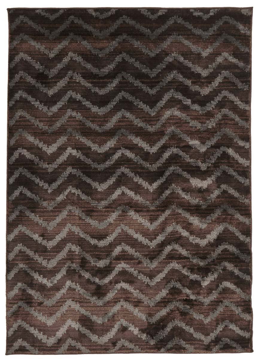 Moroccon Style  Chevron Design Brown Grey Rug