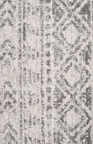 Oasis Ismail White Grey Rustic Round Rug