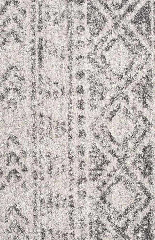 Oasis Ismail White Grey Rustic Round Rug