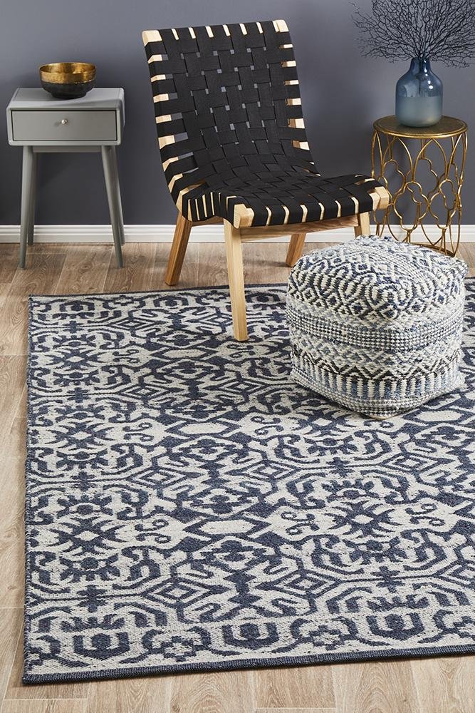 ELEGANCE Kian Silver Navy Rug