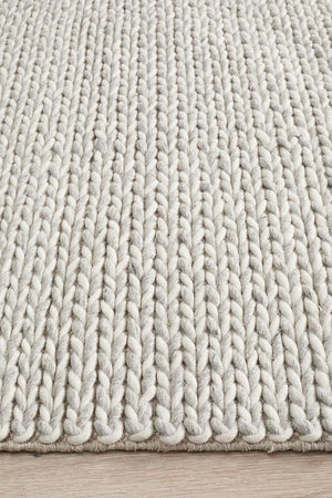 AXON Helena Woven Wool Rug Grey White