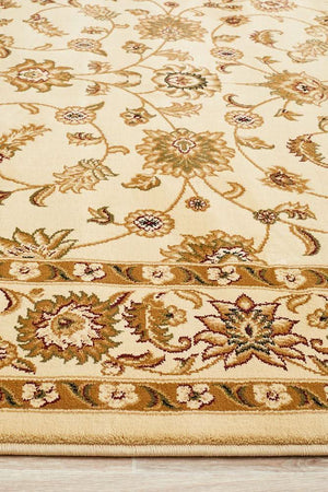 Sydney Collection Classic Rug Ivory With Ivory Border