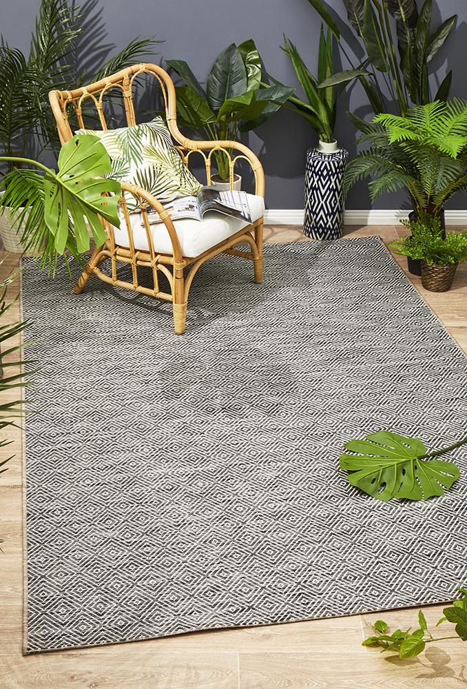 Tara Clara Diamond Rug Grey