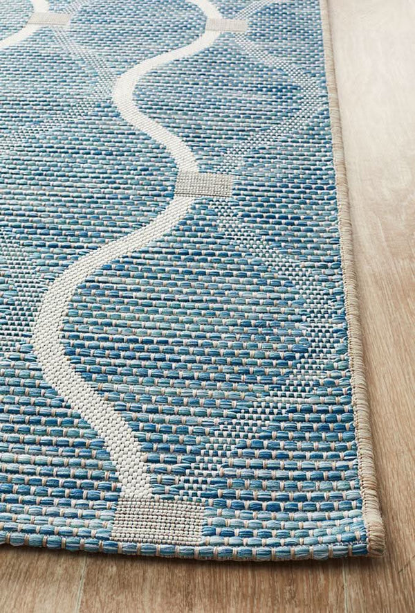 Tara Denise Trellis Rug Blue
