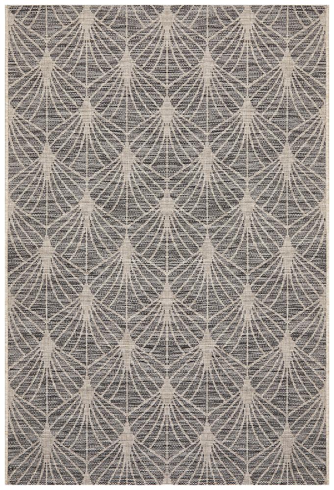 Tara Fern Trellis Rug Black