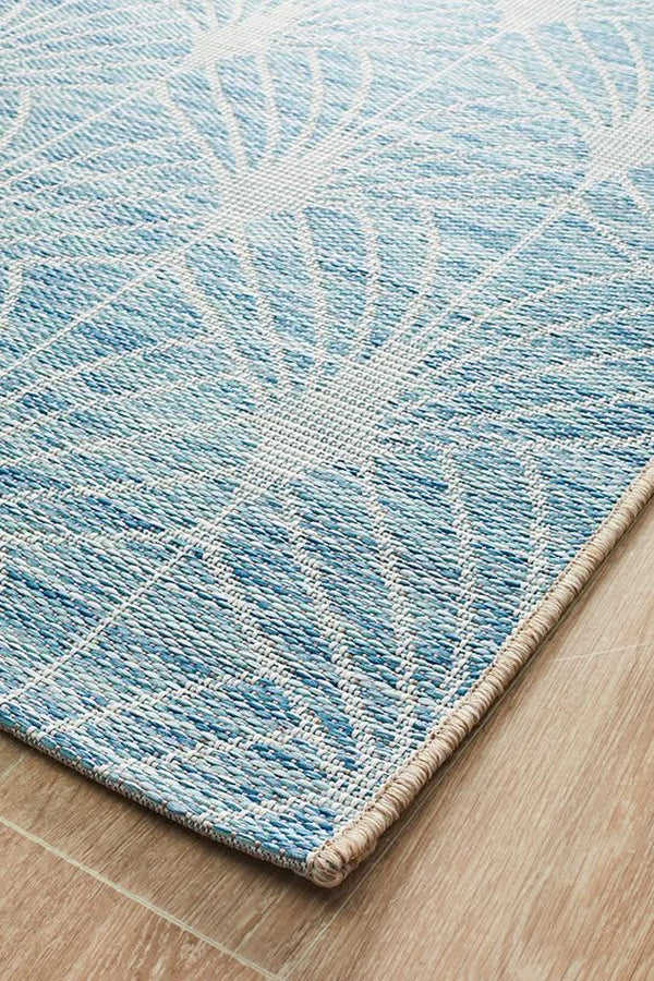 Tara Fern Trellis Rug Blue