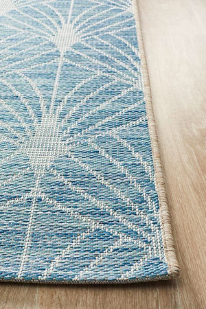 Tara Fern Trellis Rug Blue