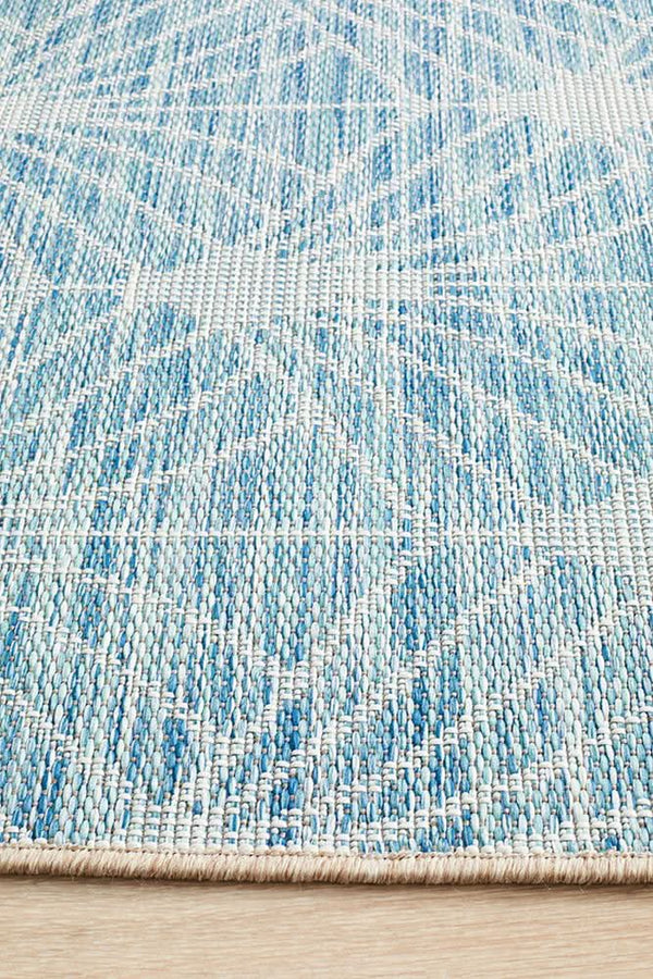 Tara Fern Trellis Rug Blue