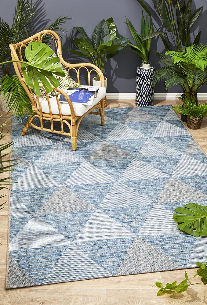 Tara Geo Rug Blue