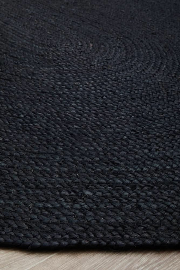 Bondi Black Oval Rug