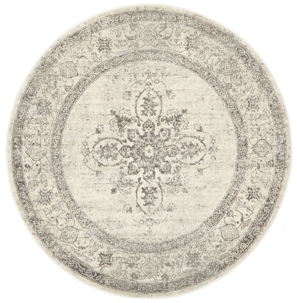 NILA 977 Silver Round Rug