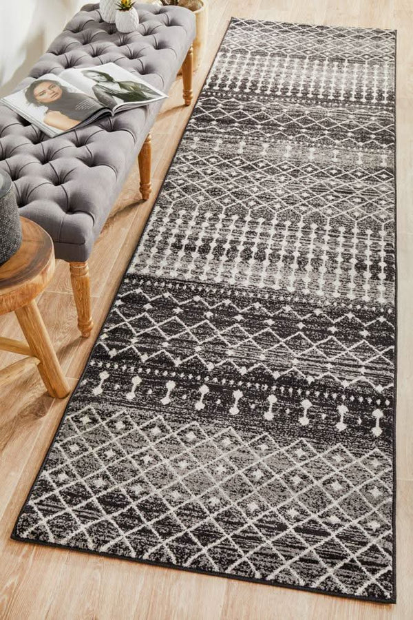 ENVI Simplicity Black Transitional Runner Rug