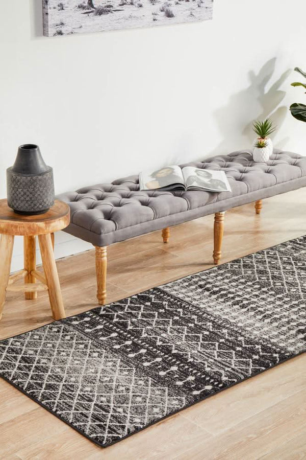 ENVI Simplicity Black Transitional Runner Rug