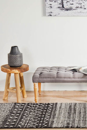 ENVI Simplicity Black Transitional Runner Rug