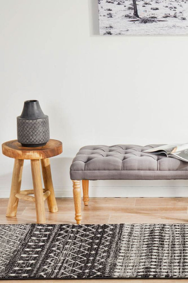 ENVI Simplicity Black Transitional Runner Rug