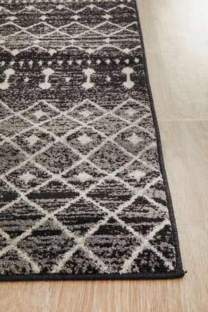 ENVI Simplicity Black Transitional Runner Rug
