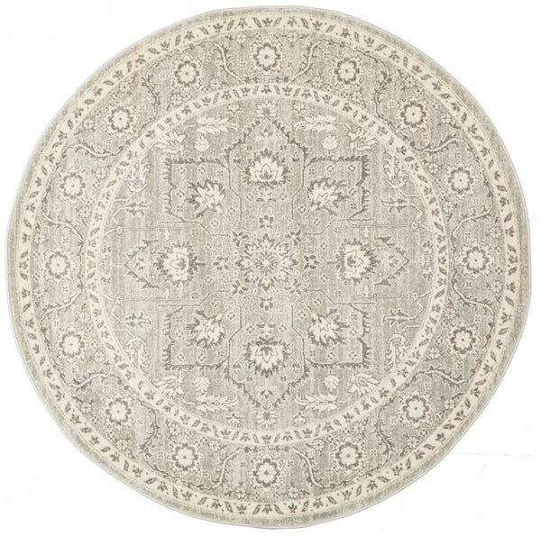 ENVI Silver Flower Transitional Round Rug