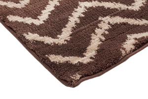 Moroccon Style  Chevron Design Brown Beige Rug
