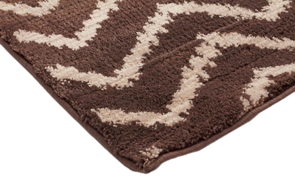 Moroccon Style  Chevron Design Brown Beige Rug