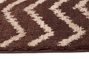 Moroccon Style  Chevron Design Brown Beige Rug