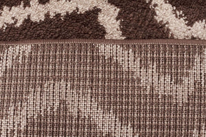 Moroccon Style  Chevron Design Brown Beige Rug
