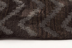Moroccon Style  Chevron Design Brown Grey Rug
