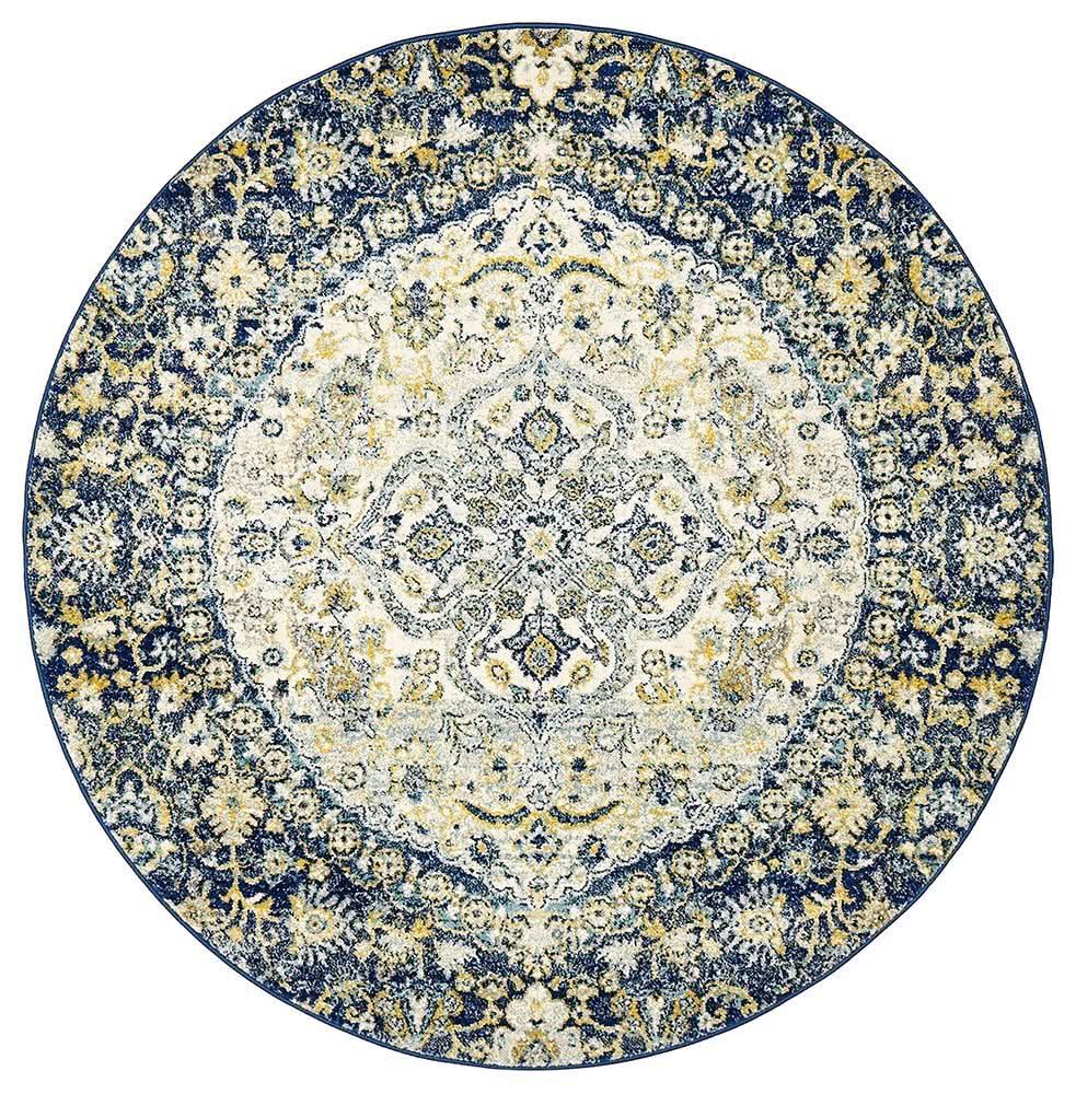 Museum Ruthy Navy Round Rug