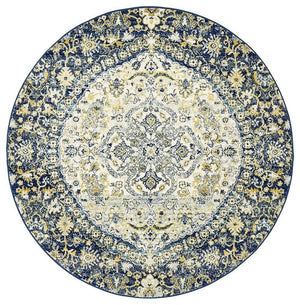 Museum Ruthy Navy Round Rug