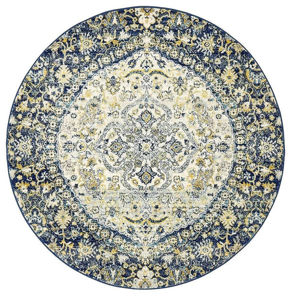 Museum Ruthy Navy Round Rug