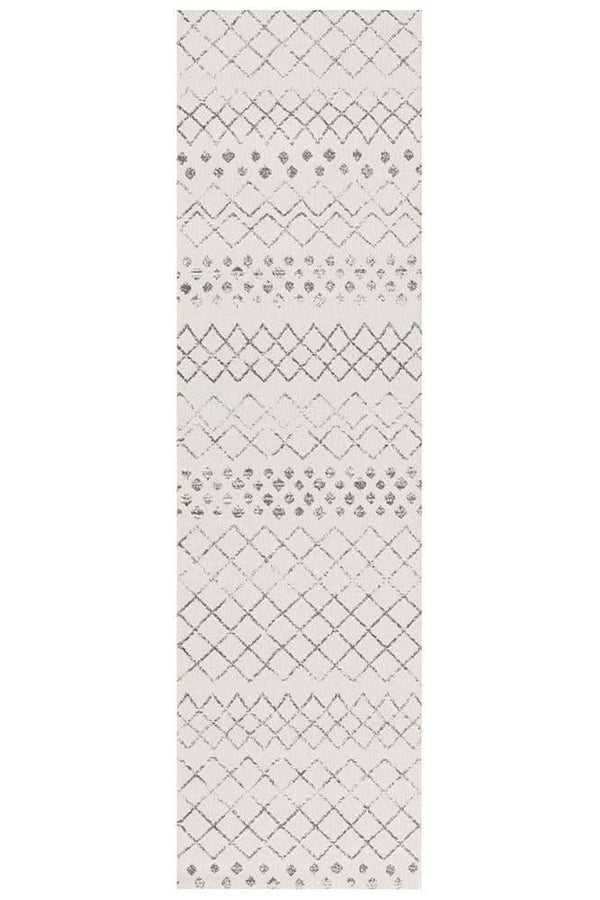 Oasis Selma White Grey Tribal Rug