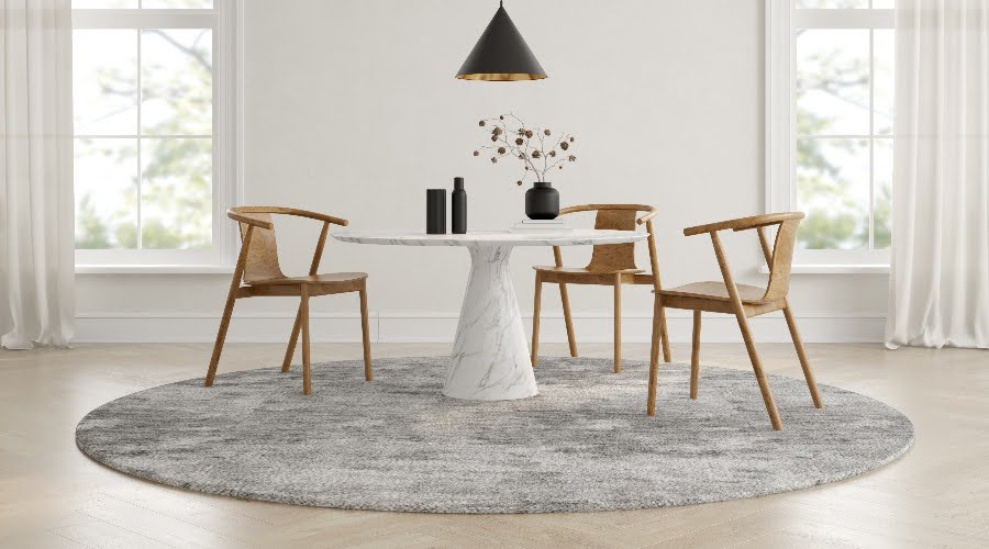 rug under dining room table