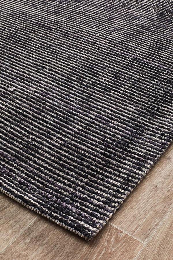 AURA Black Cotton Rayon Rug