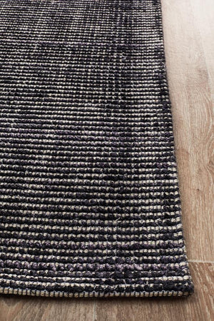 AURA Black Cotton Rayon Rug