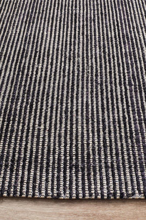 AURA Black Cotton Rayon Rug