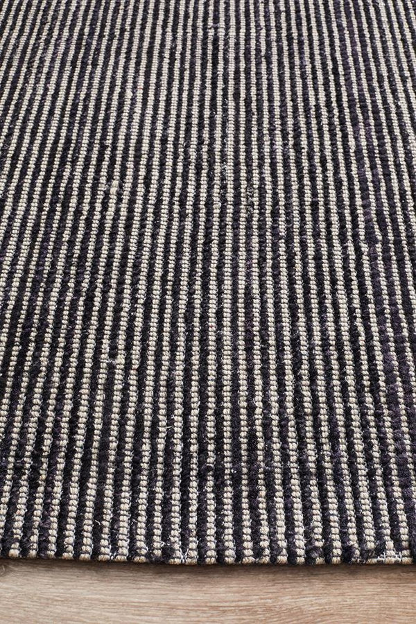 AURA Black Cotton Rayon Rug