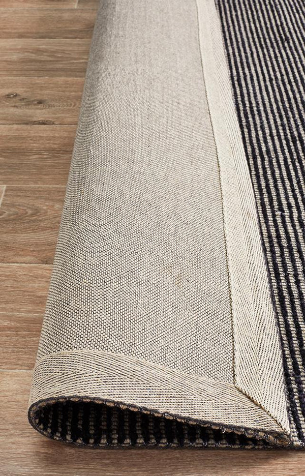 AURA Black Cotton Rayon Rug