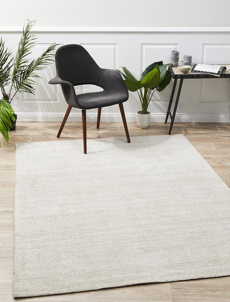 AURA Ivory Cotton Rayon Rug